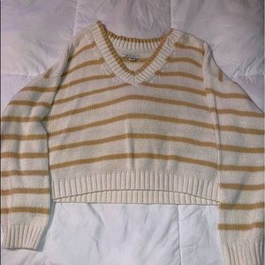 American Eagle Cropped Knitted Stripe Sweater